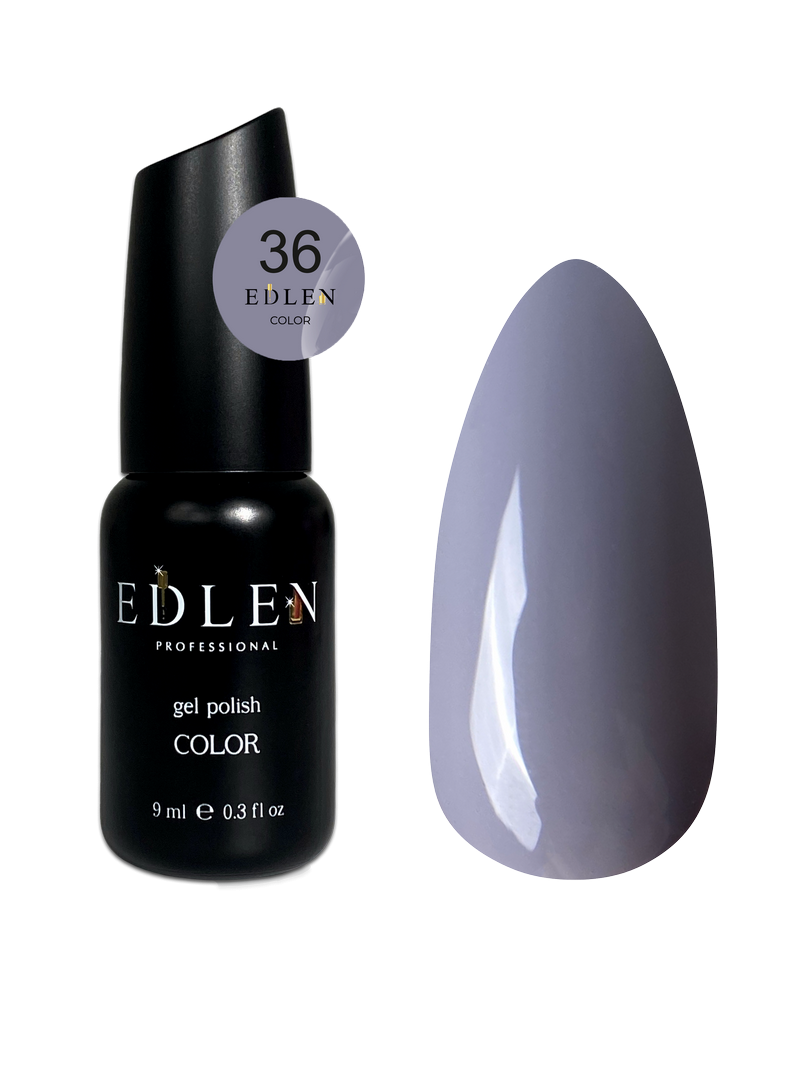 Гель-лак для нігтів Edlen Color №036 сірий з фіолетовим підтоном, 9 мл