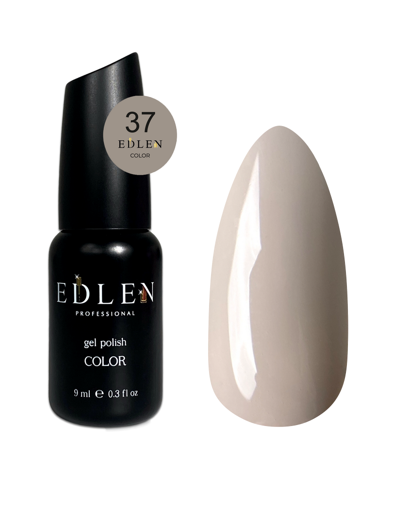 Гель-лак для нігтів Edlen Color №037 світло-бежевий з сірим підтоном, 9 мл