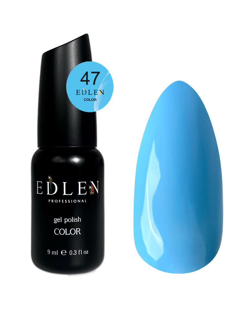 Гель-лак для нігтів Edlen Color №047 блакитний, 9 мл