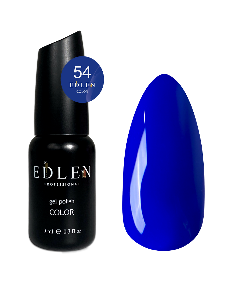 Гель-лак для нігтів Edlen Color №054 синій електрик, 9 мл