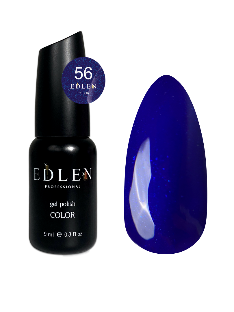 Гель-лак для нігтів Edlen Color №056 синій з мікроблиском, 9 мл