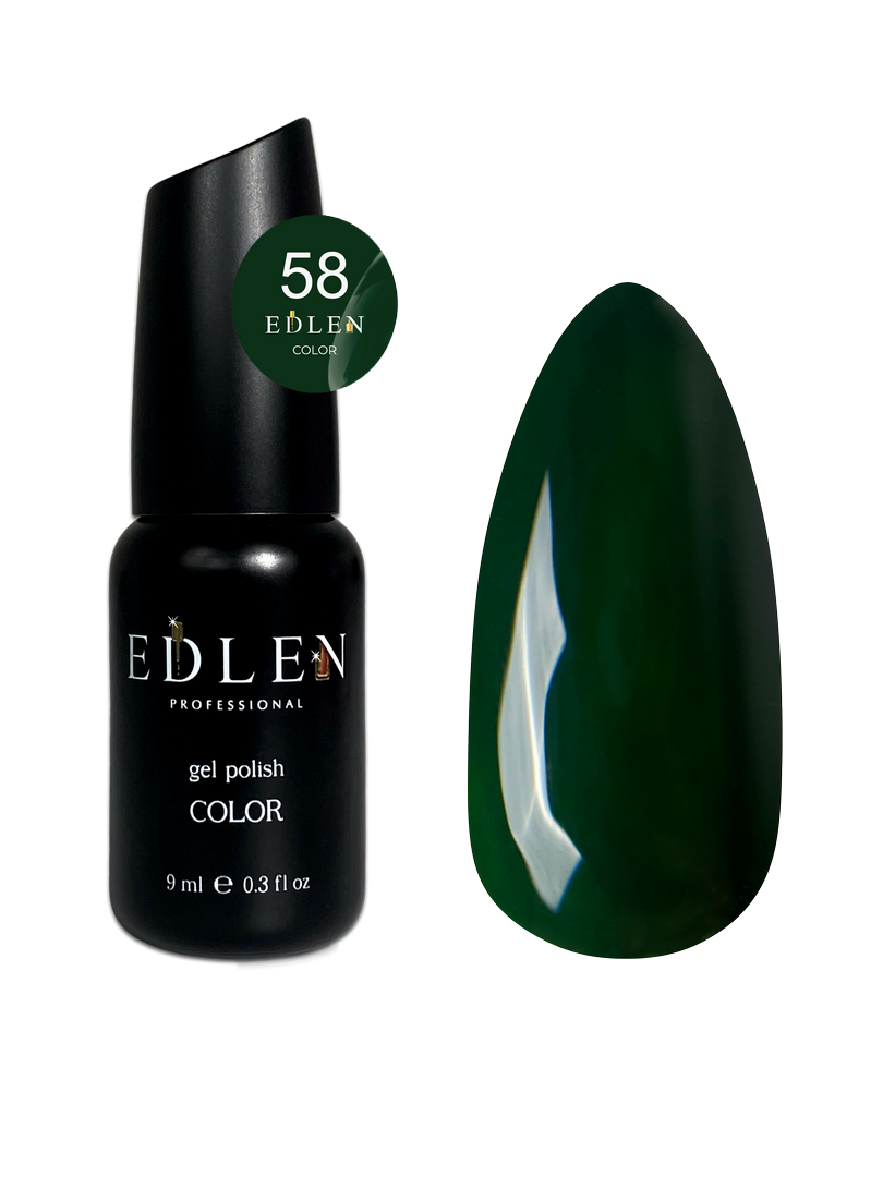 Гель-лак для нігтів Edlen Color №058 темно-зелений, 9 мл
