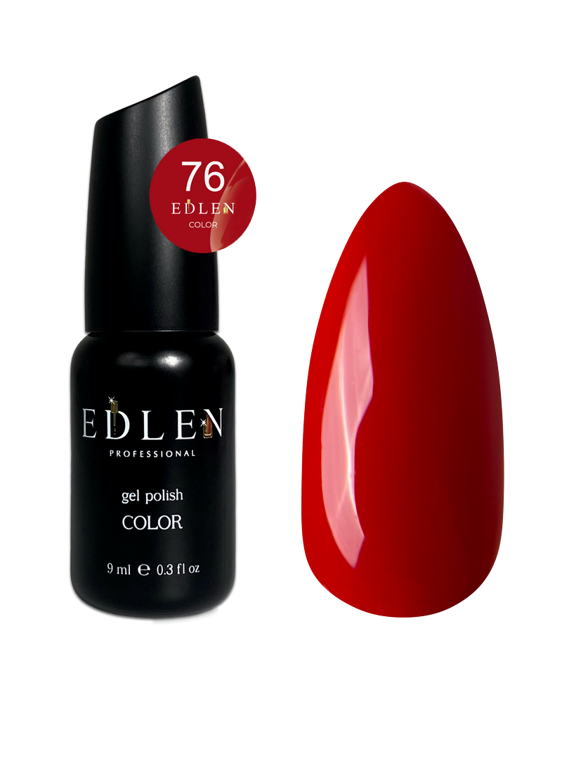 Гель-лак для нігтів Edlen Color №076 червона класика, 9 мл