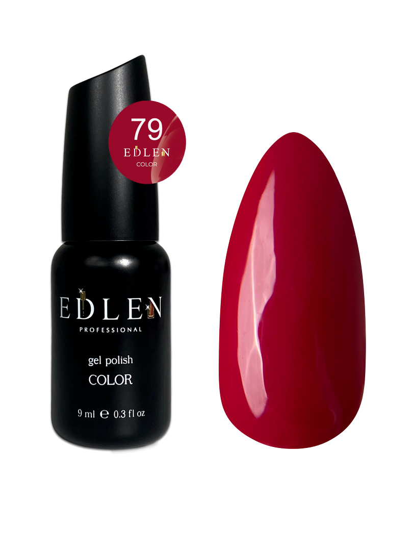Гель-лак для нігтів Edlen Color №079 вишневий червоний, 9 мл