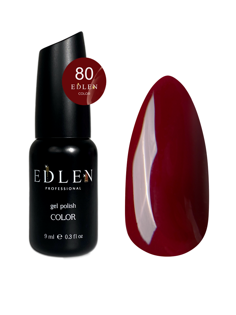 Гель-лак для нігтів Edlen Color №080 бордово-сливовий, 9 мл