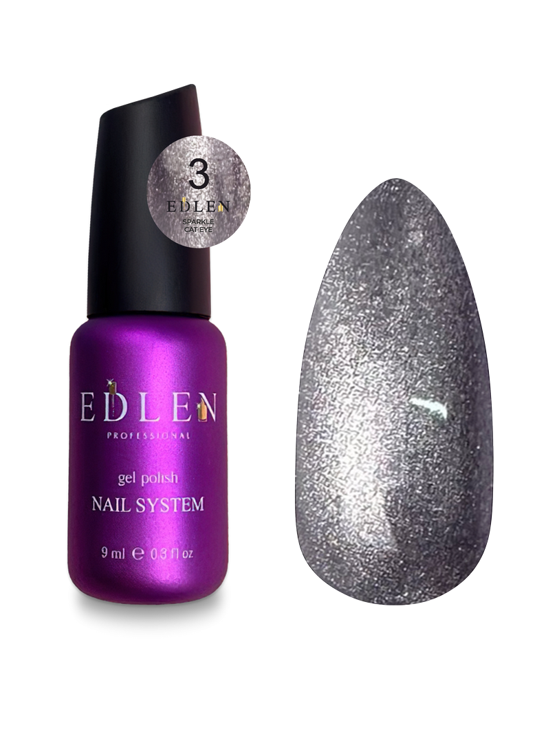 Гель-лак для нігтів Edlen Sparkle Cat №03 сріблястий, 9 мл
