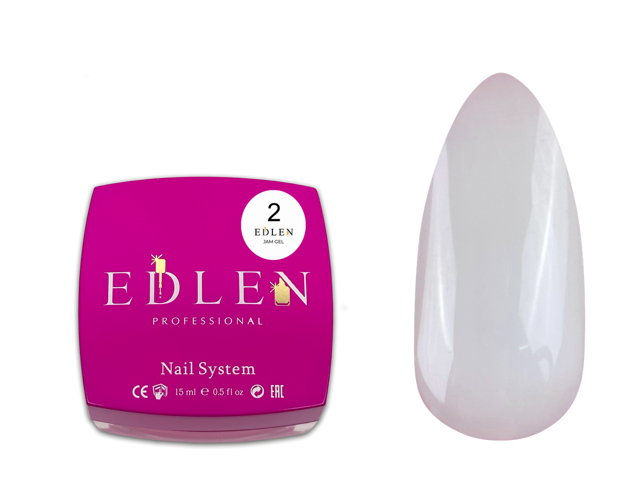 Гель-желе для укріплення нігтів Edlen Jam gel №2 молочний, 15 мл