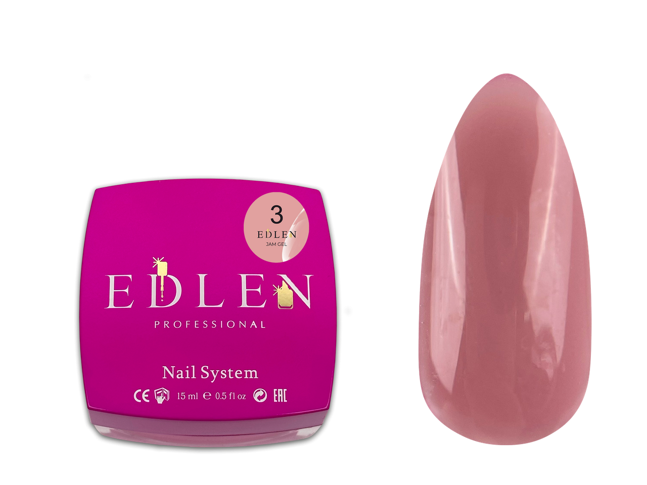Гель-желе для укріплення нігтів Edlen Jam gel №3 рожевий, 15 мл
