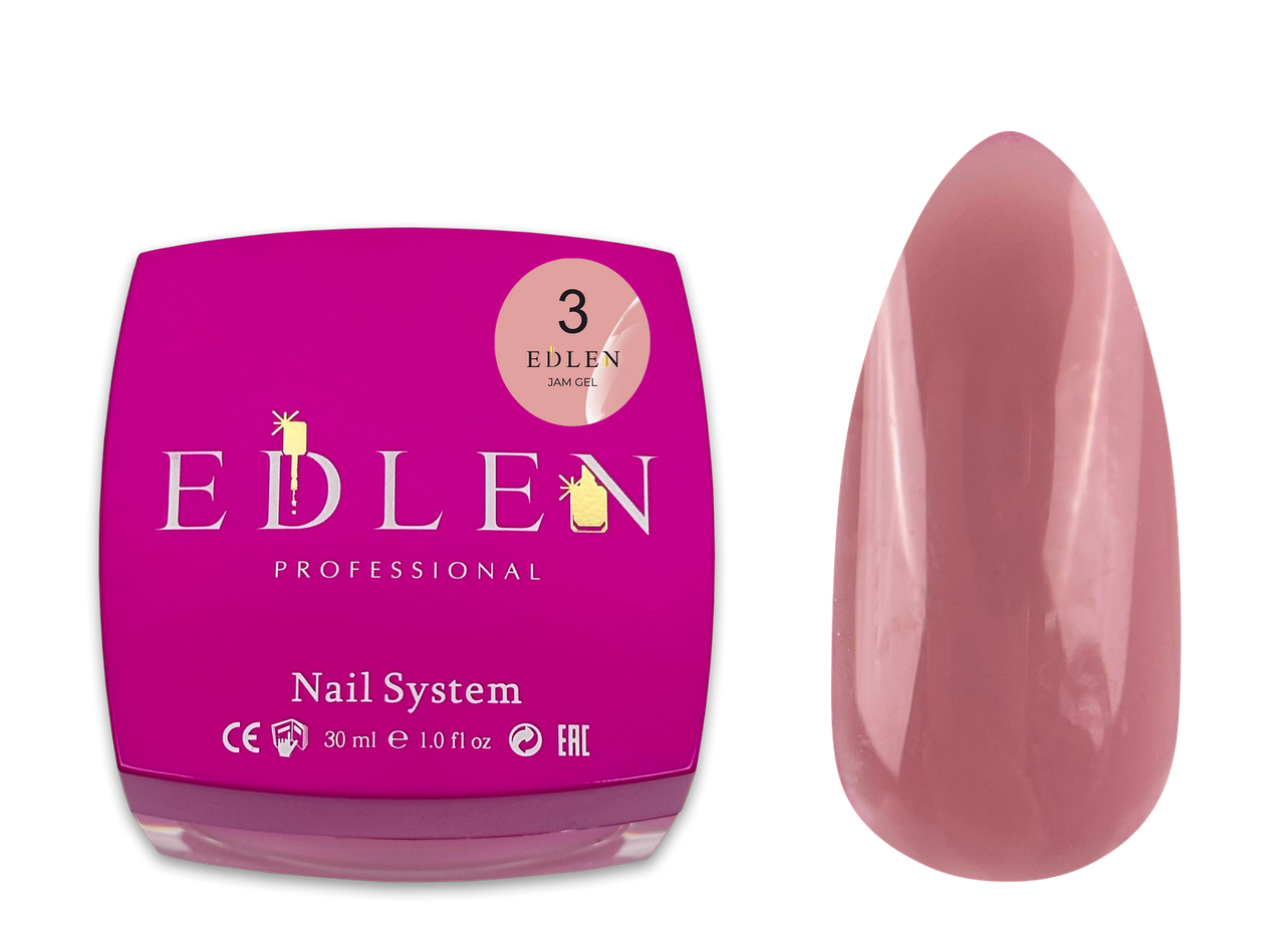 Гель-желе для укріплення нігтів Edlen Jam gel №3 рожевий, 30 мл