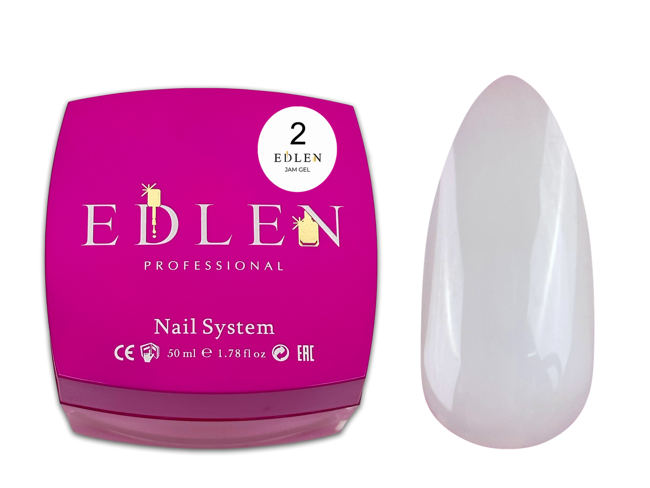Гель-желе для укріплення нігтів Edlen Jam gel №2 молочний, 50 мл