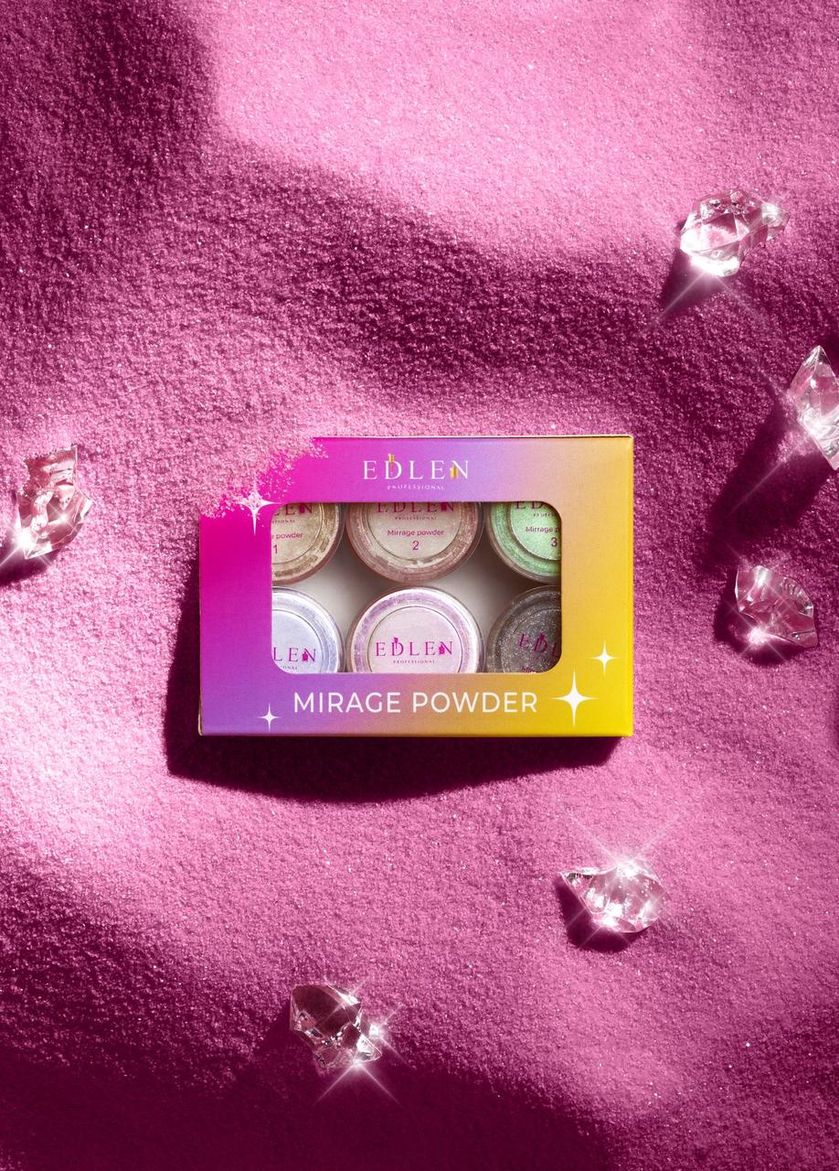 Сет втирок для нігтів Mirrage powder Edlen, 6 шт