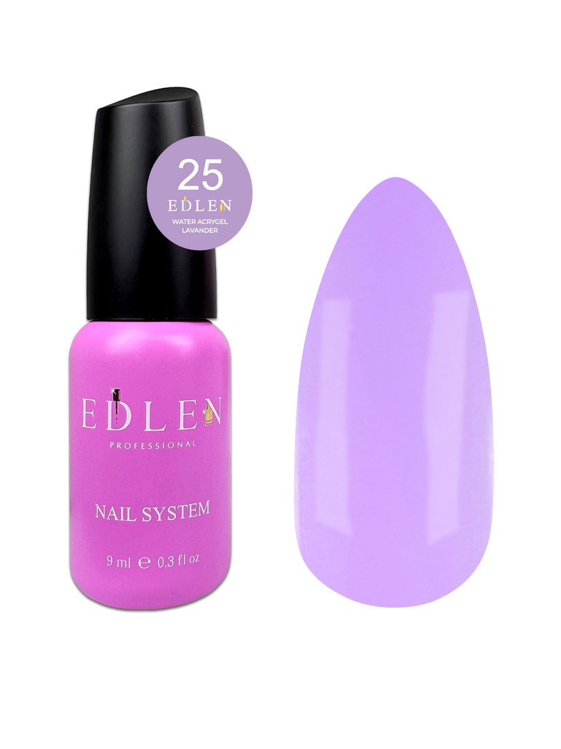Рідкий гель для зміцнення та моделювання нігтя Edlen Water Acrygel Provance Lavender №25, 9 мл