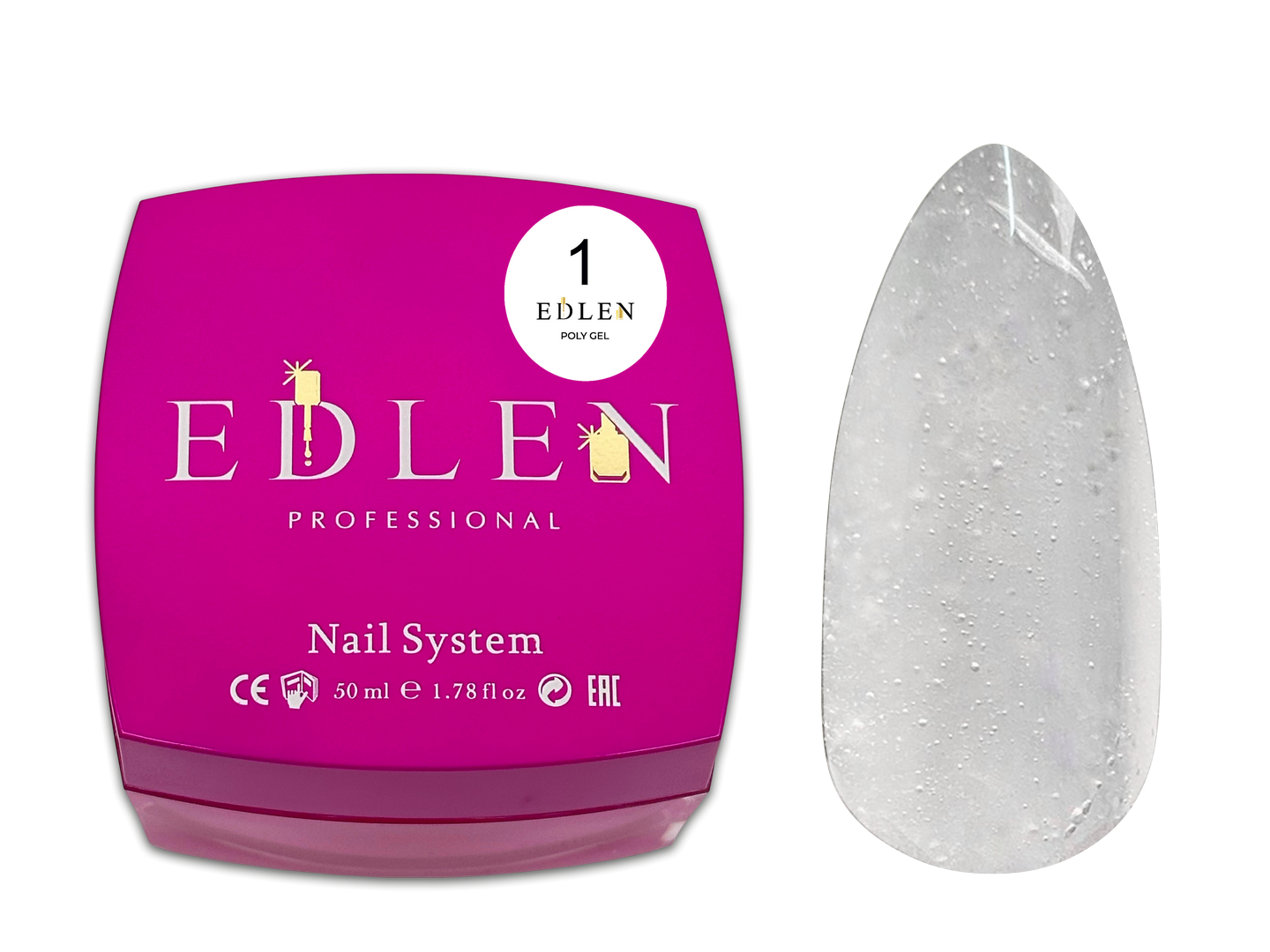 Полігель Edlen Poly gel №1 прозорий, 50 мл