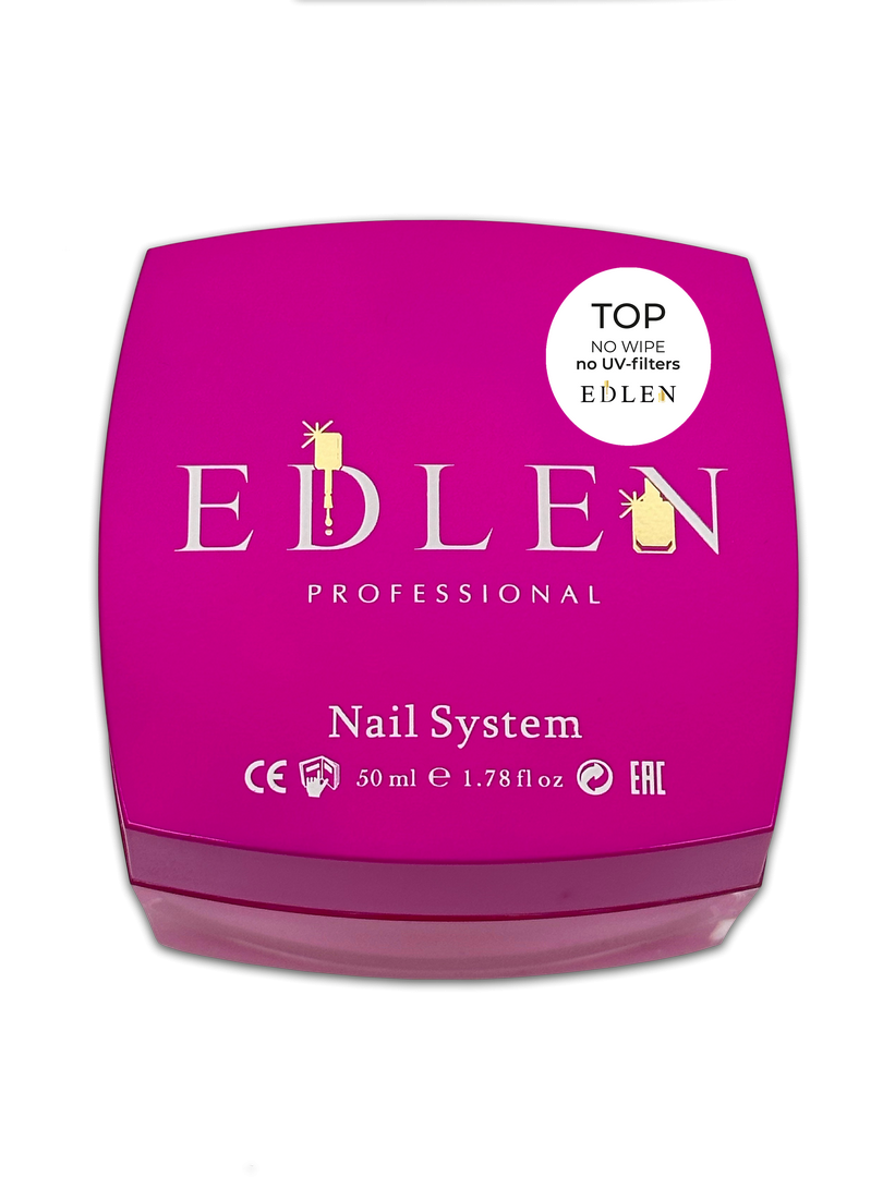 Топ для нігтів без липкого шару Edlen Top no wipe no UV-filters, 50 мл