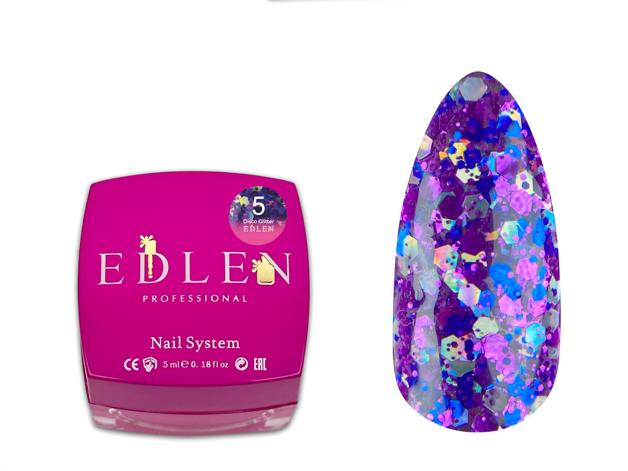 Гель для дизайну Disco Glitter Edlen №05, 5 мл