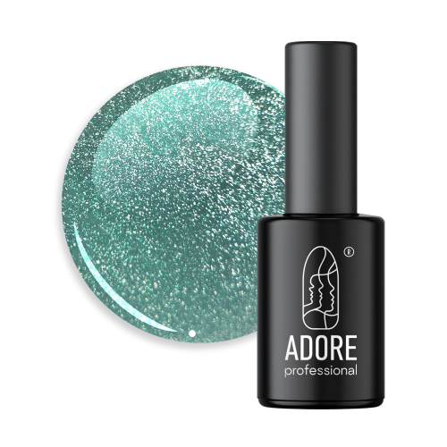 Гель-лак котяче око Adore professional Crystal Flash C-01, м'ятно-зелений, 8 мл