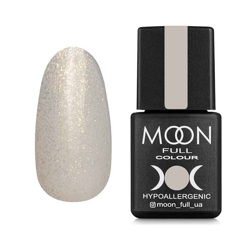 Гель-лак для нігтів Moon Full Opal color №501 напівпрозорий з золотим шимером, 8 мл