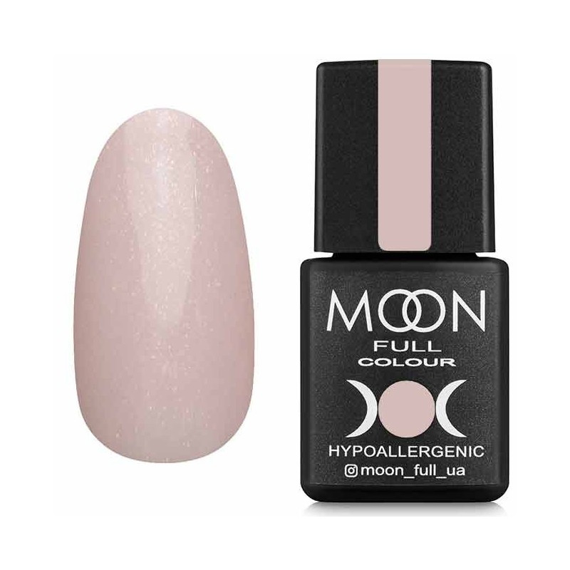 Гель-лак для нігтів Moon Full Opal color №504 напівпрозорий ніжно-рожевий з золотистим шимером, 8 мл