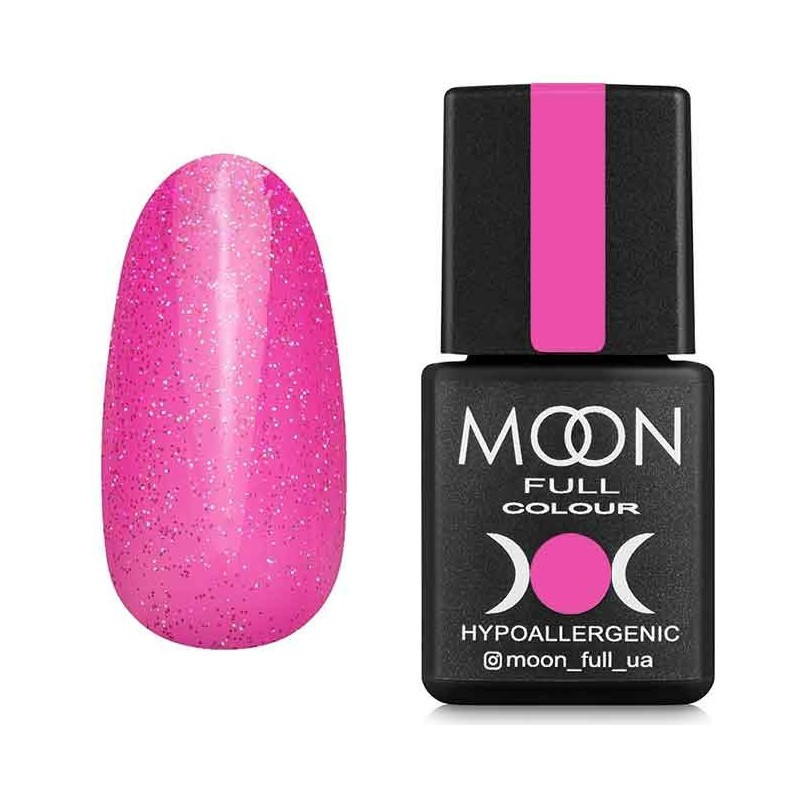 Гель-лак для нігтів Moon Full Opal color №506 бліда фуксія з різнокольоровим шимером, 8 мл