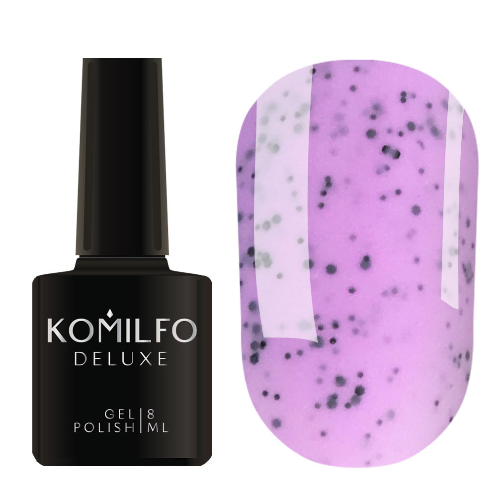 Гель-лак для нігтів Komilfo Dragon Fruit DF005 бузковий з вкрапленням, 8 мл