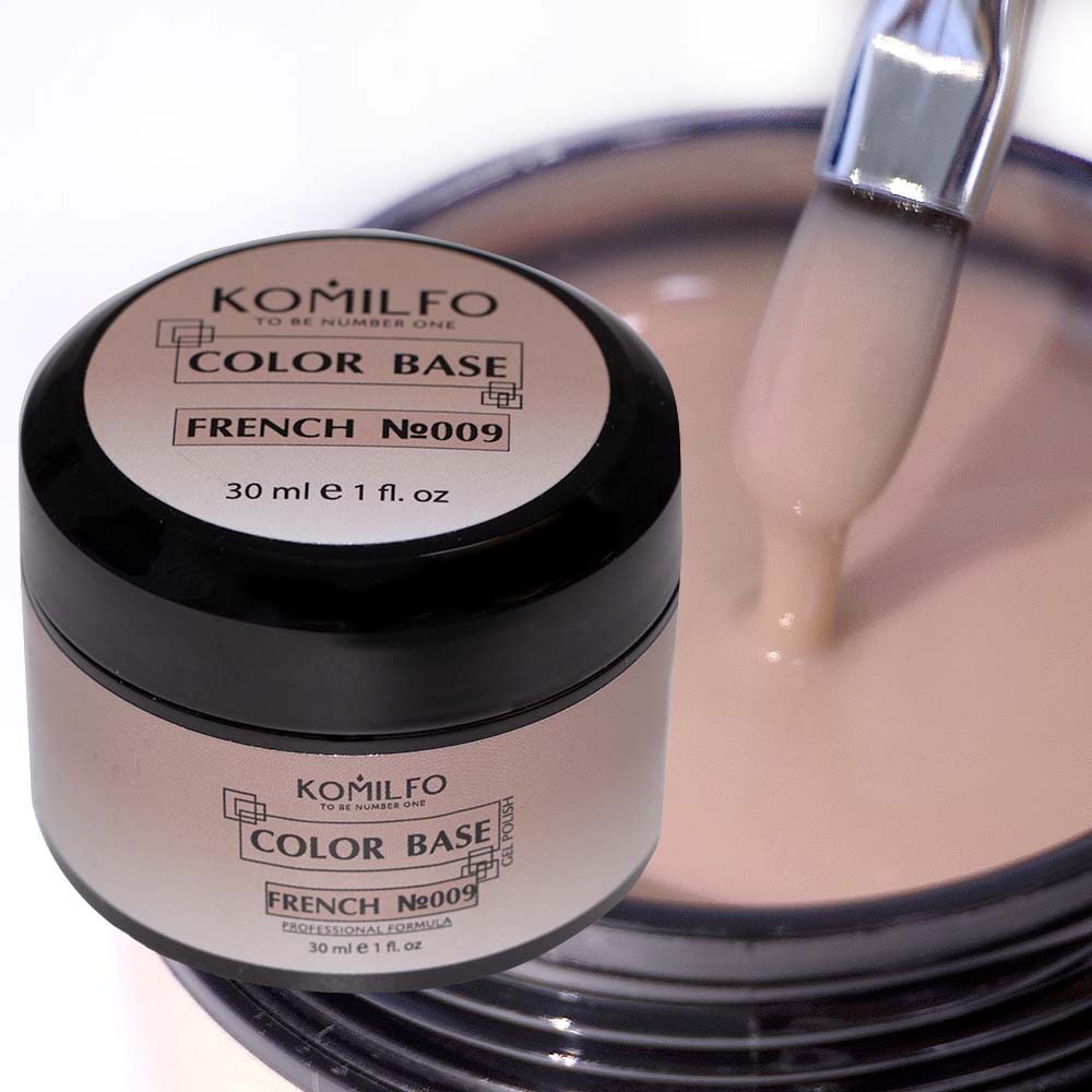 База для нігтів Komilfo Color Base French 009 світло-бежевий, 30 мл