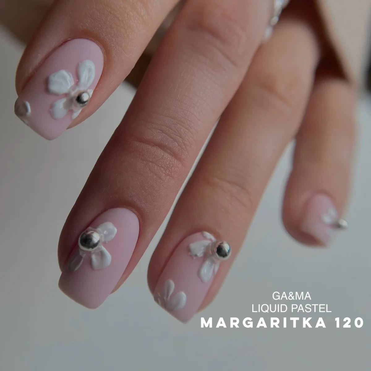 Гель-лак для нігтів маргарітка Ga&Ma Liquid pastel 120 Margaritka, 10 мл