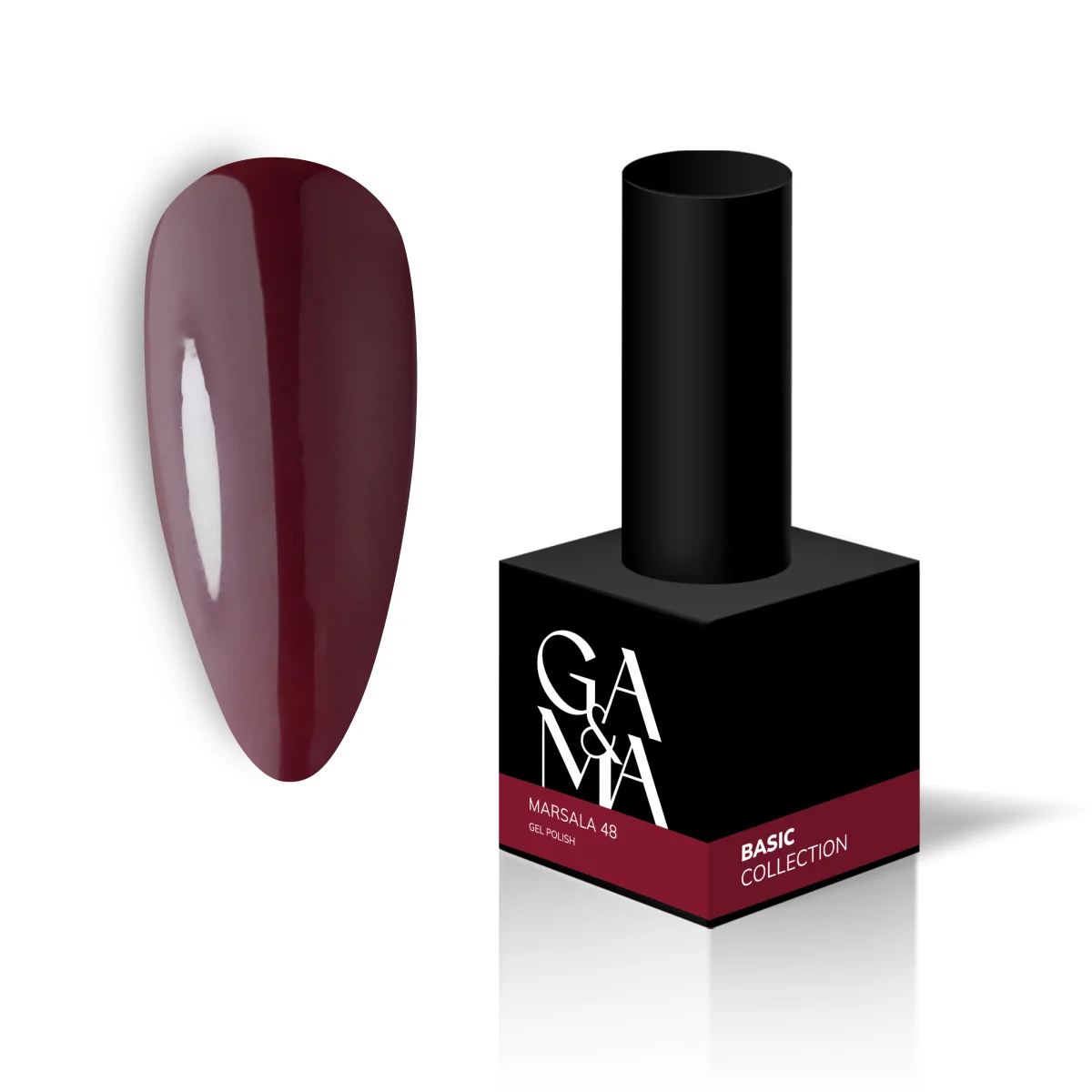 Гель-лак для нігтів марсала Ga&Ma Basic collection 048 marsala, 10 мл