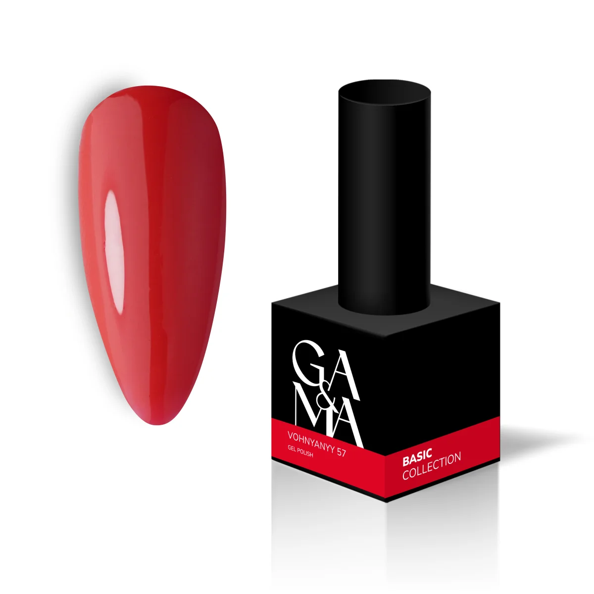 Гель-лак для нігтів вогняний Ga&Ma Basic collection 057 Vohnyanyy, 10 мл