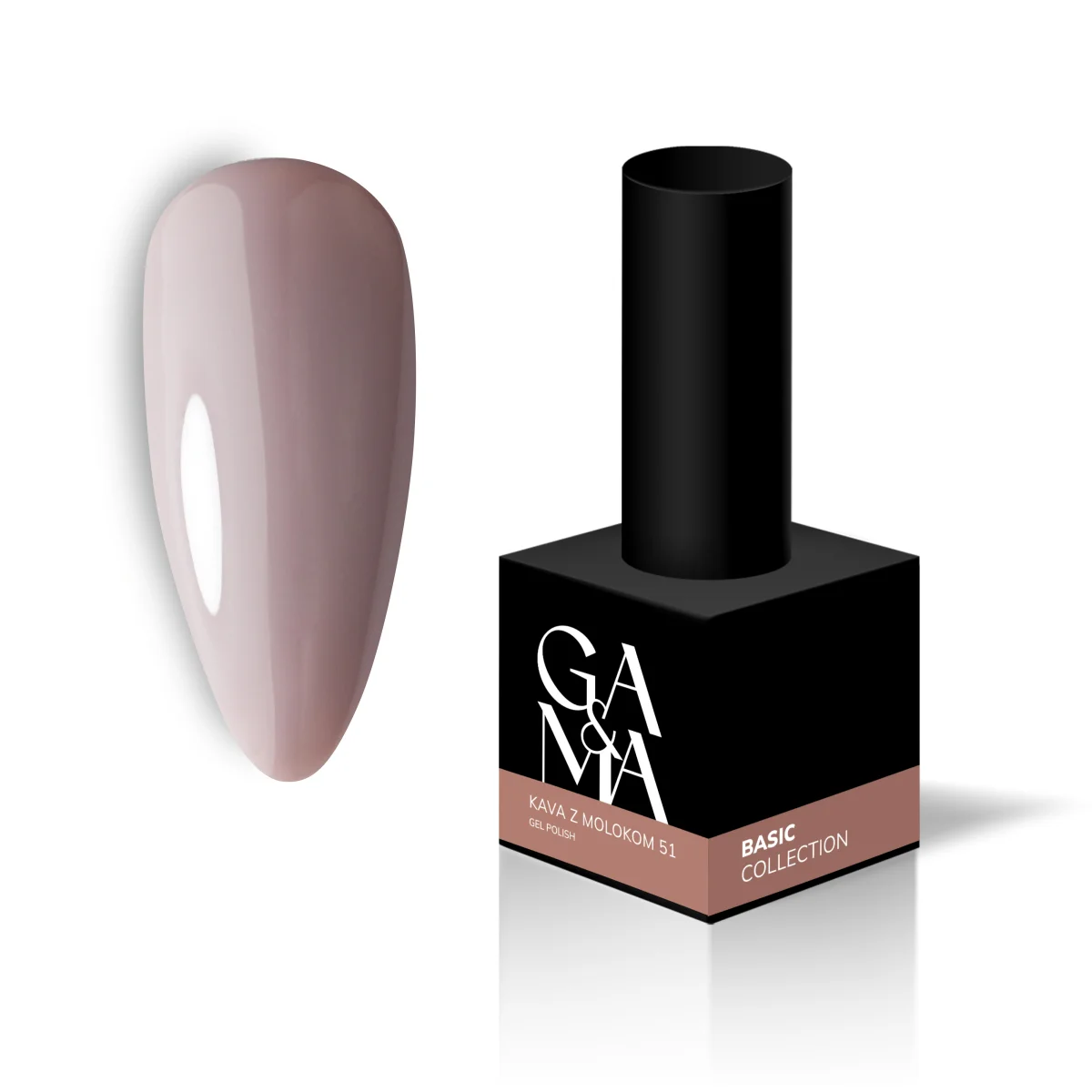 Гель-лак для нігтів кава з молоком Ga&Ma Basic collection 051 kava z molokom, 10 мл