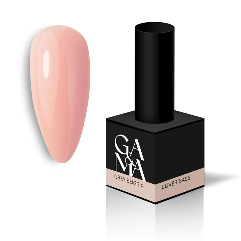 Камуфлююча база для нігтів беж Ga&Ma Cover base 004 Grey beige, 15 мл