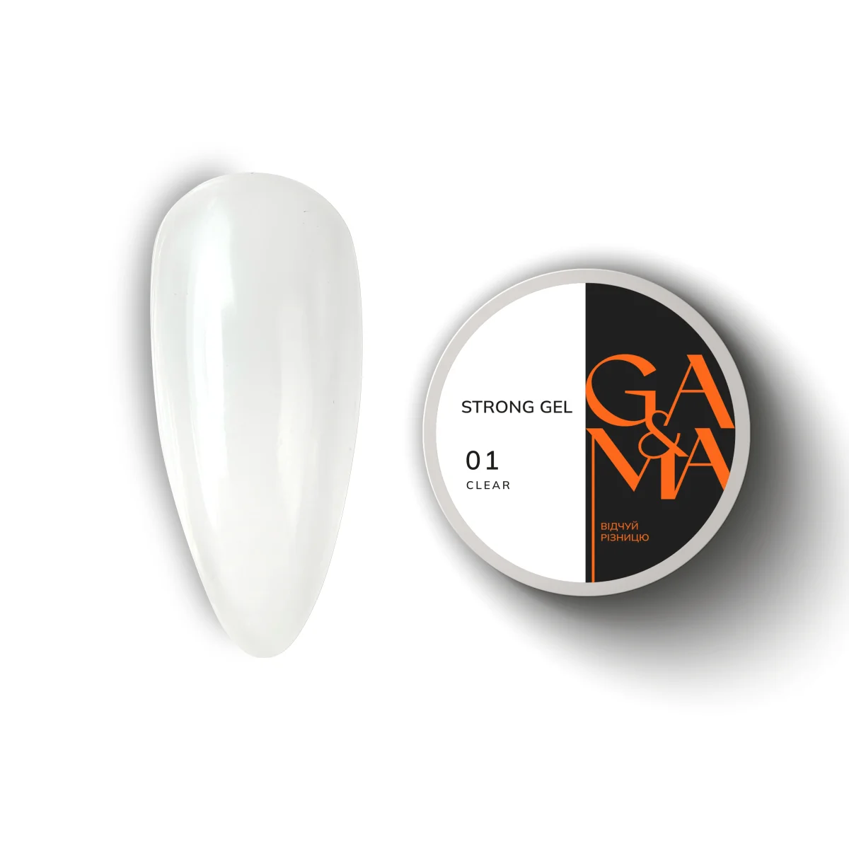 Гель для нарощення прозорий Ga&Ma Strong gel 001 Clear, 30 мл