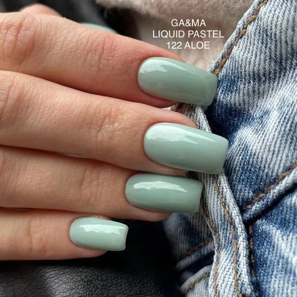Гель-лак для нігтів алоє Ga&Ma Liquid pastel 122 Aloe, 10 мл