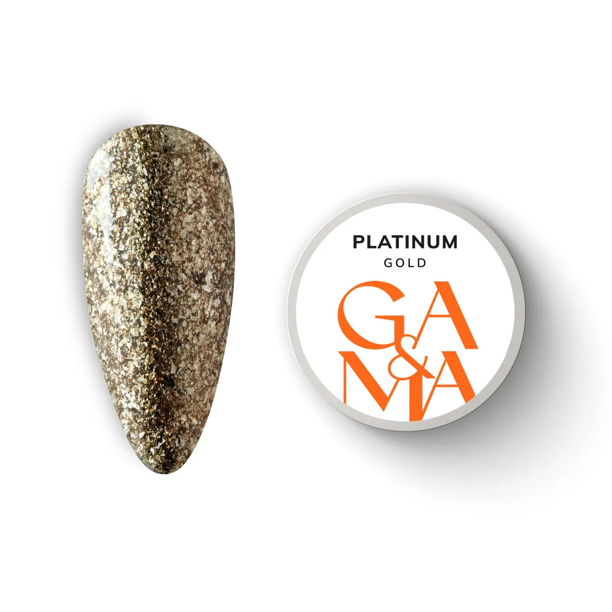 Рідка фольга для дизайну нігтів Ga&Ma Platinum Gold золото, 5 грам