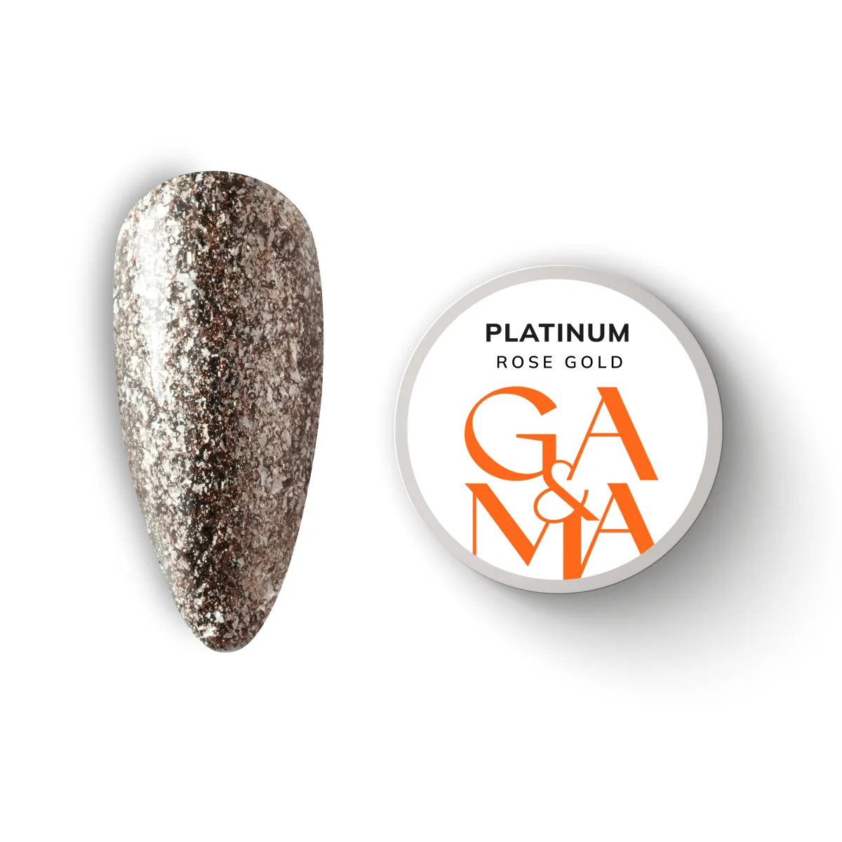 Рідка фольга для нігтів Ga&Ma Platinum Rose gold рожеве золото, 5 грам