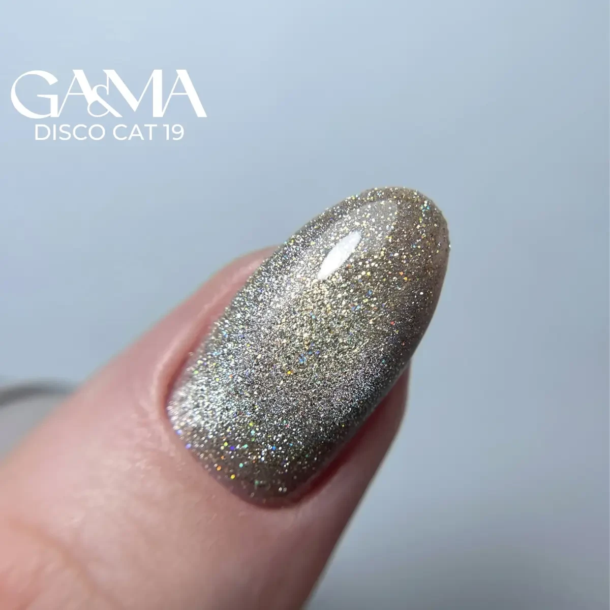 Світловідбиваючий гель лак Ga&Ma Disco Cat 019 котяче око золотистий, 10 мл