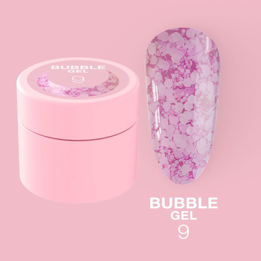 Гель-блискітки для дизайну нігтів LunaMoon Bubble Gel №9, 5 мл
