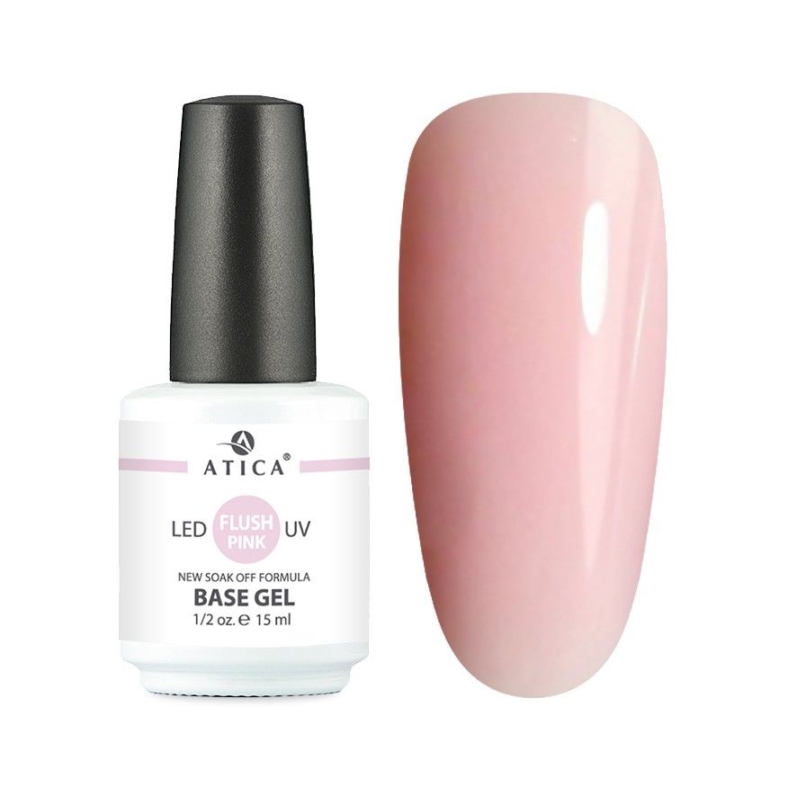 Камуфлююча база для нігтів Atica Base Gel Flush Pink, 15 мл