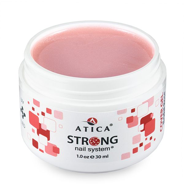 Гель для нарощення Atica Strong cover gel Bridal Rose з шимером, 30 мл