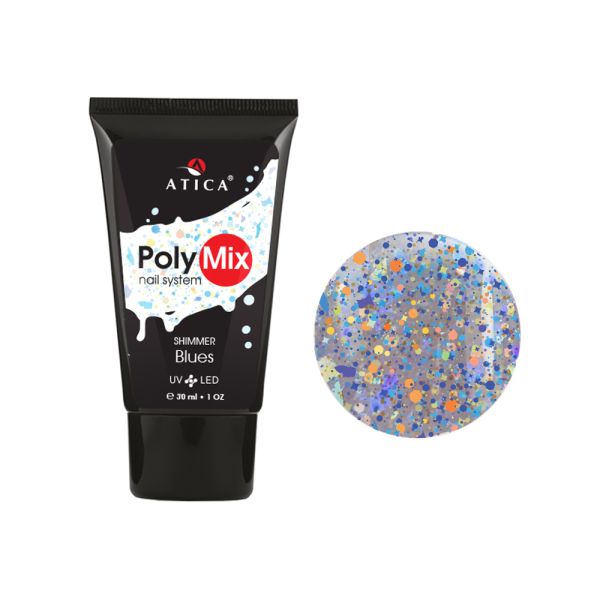 Полігель Atica Polymix Blues shimmer, 30 грам