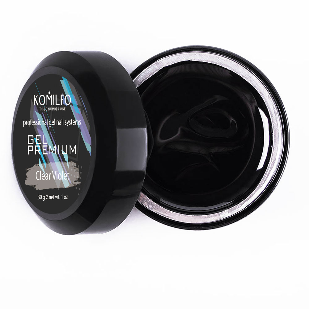 Гель для нарощення Komilfo Premium Gel Clear Violet, 30 мл