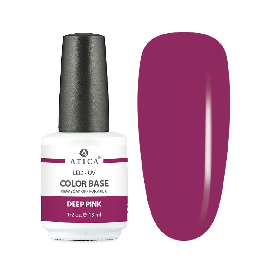 Камуфлююча база для нігтів Atica Color Base Deep Pink, 15 мл