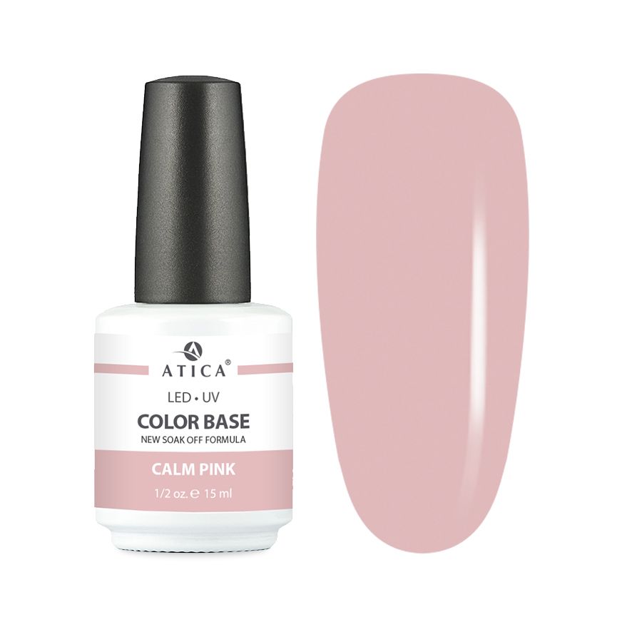 Камуфлююча база для нігтів Atica Color Base Calm Pink, 15мл