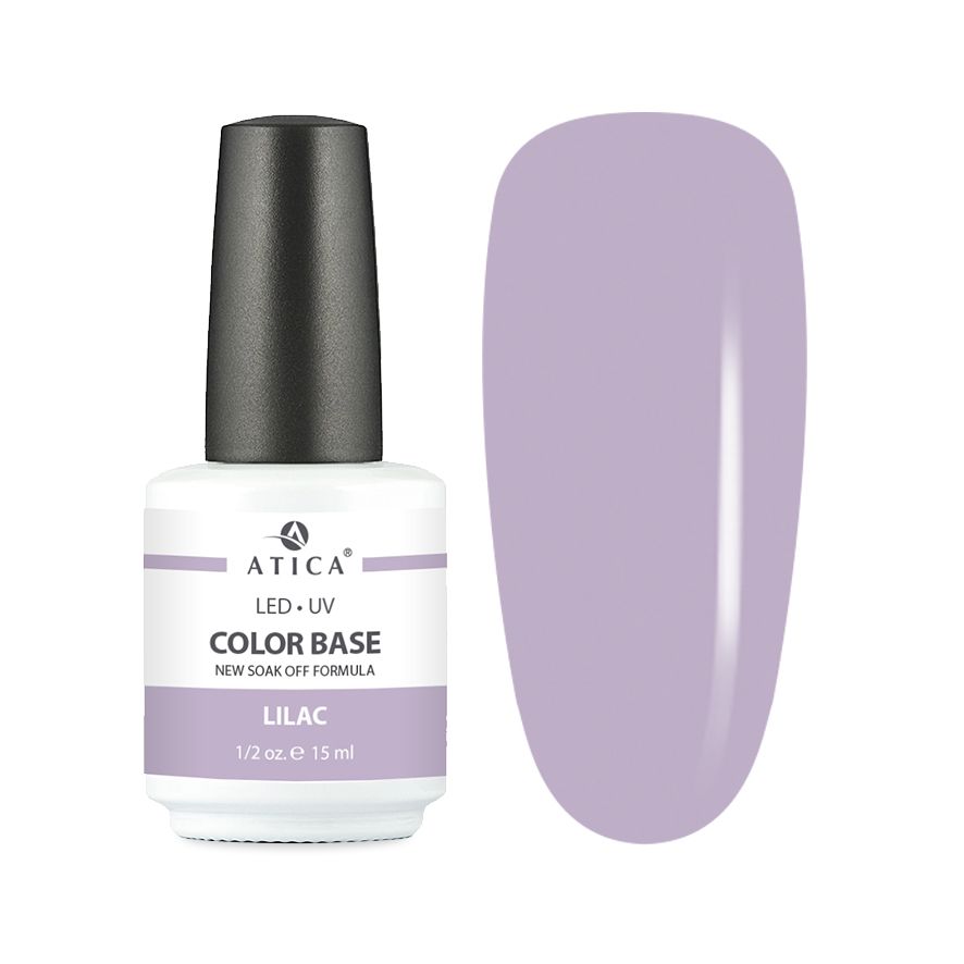 Камуфлююча база для нігтів Atica Color Base Lilac ,15 мл