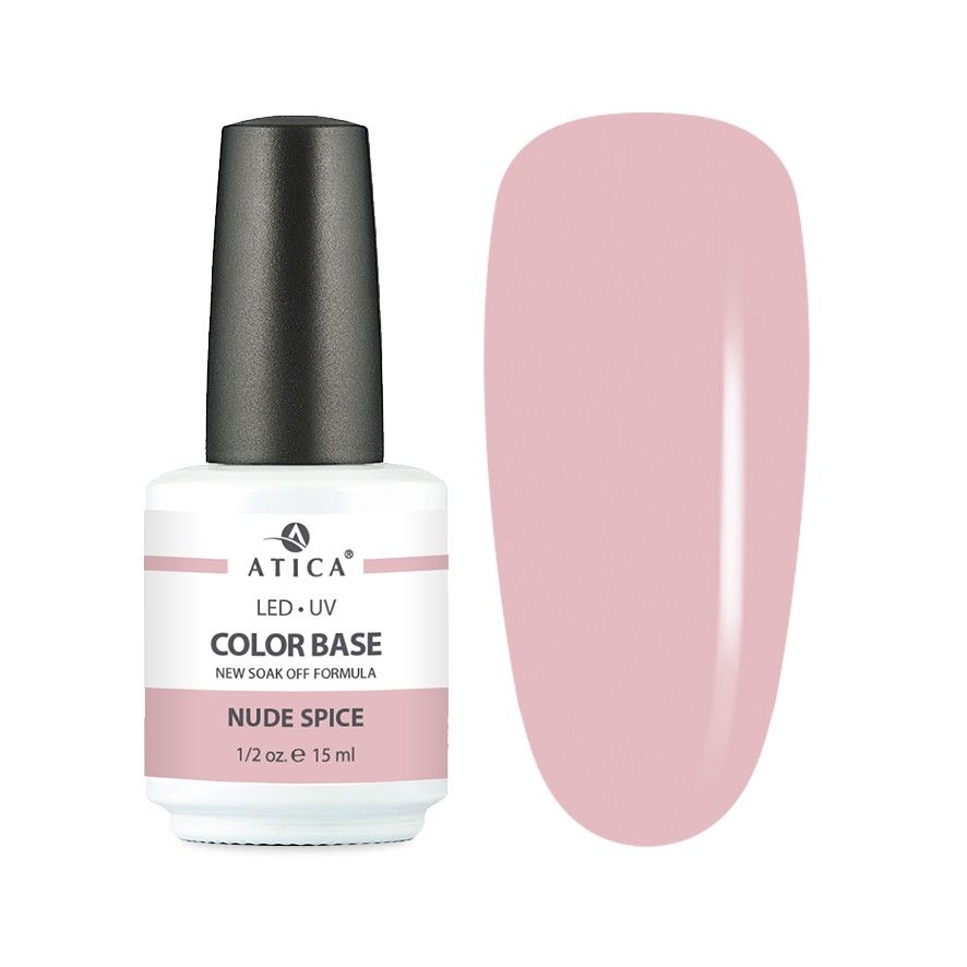 Камуфлююча база для нігтів Atica Color Base Nude Spice, 15 мл
