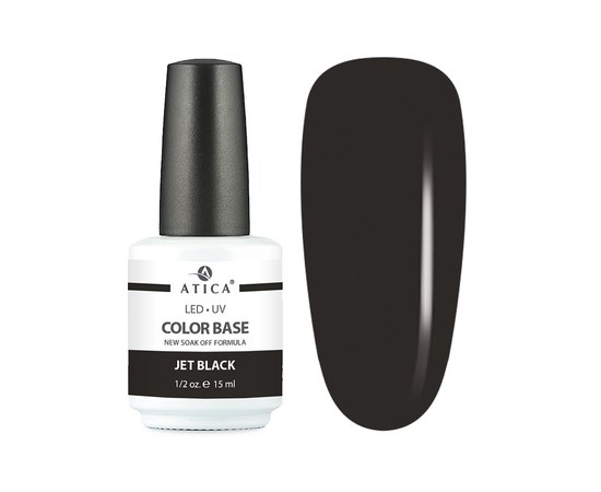 Камуфлююча база для нігтів Atica Color Base Jet Black, 15 мл