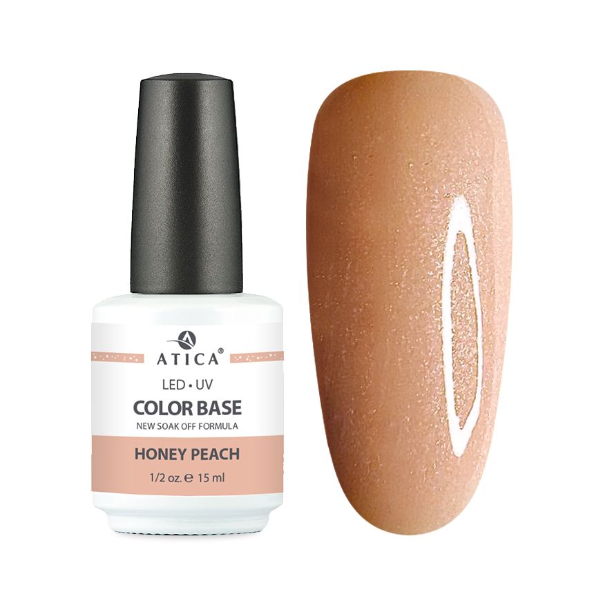 Камуфлююча база для нігтів Atica Color Base Honey Peach, 15 мл