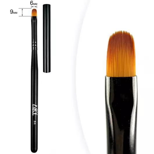 Пензлик для гелю Gel Brush Oval Art 4, 9 мм