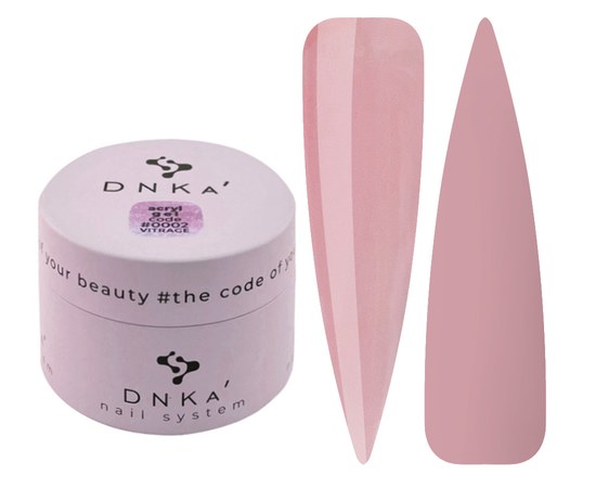 Акригель Dnka Acryl Gel №02 Vitrage напівпрозорий рожевий, 30 мл