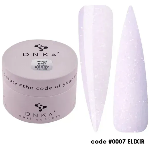 Акригель Dnka Acryl Gel №07 Elixir рожевий з шиммером, 30 мл