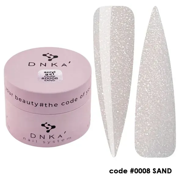 Акригель Dnka Acryl Gel №08 Sand бежевий з шиммером, 30 мл